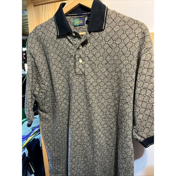 VTG Steve Stricker Fairway Sport Polo 100% Cotton Mens M Short Sleeve Geometric - Picture 4 of 7